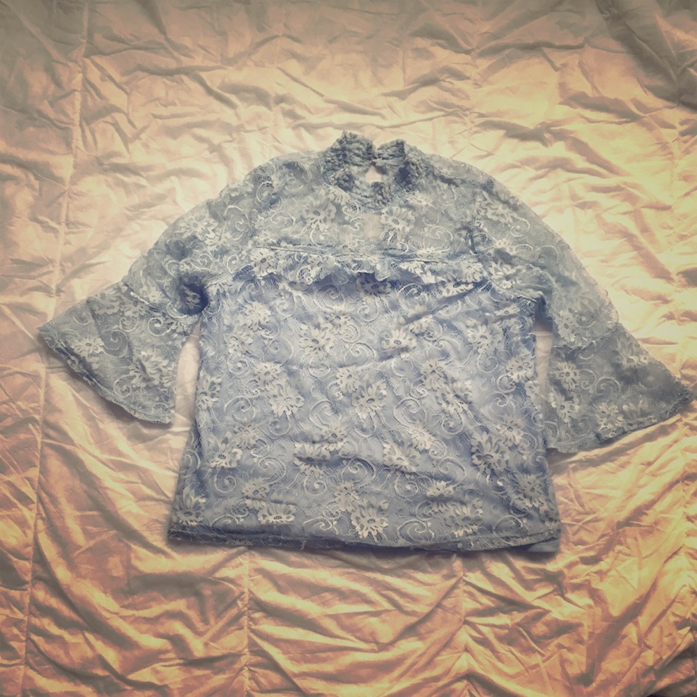 Baby blue lace top